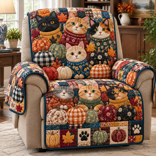 Cat Pumpkin Quilted Sofa Cover GFTONPT2180