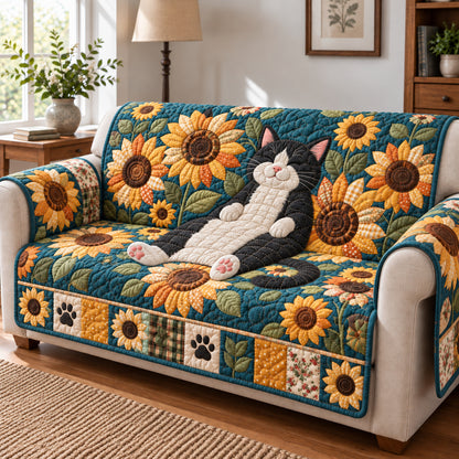 Sunflower Cat Delight Quilted Sofa Cover GFTONPT2181