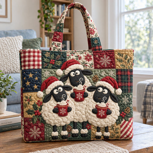 Sheep Christmas Quilted Tote Bag GFTONPT2184