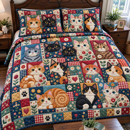 Cat Grumpy 3-Piece Quilted Bedding Set GFTONPT2203