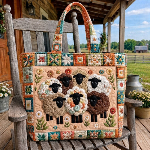 Sheep Meadow Quilted Tote Bag GFTONPT223
