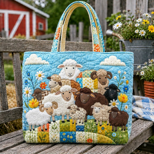 Sheep Cottage Quilted Tote Bag GFTONPT224