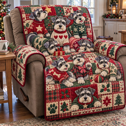 Schnauzer Christmas Quilted Sofa Cover GFTONPT2245