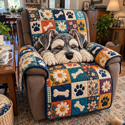 Schnauzer Sleeping Quilted Sofa Cover GFTONPT2247