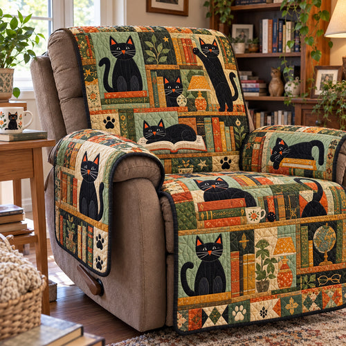 Cat Library Quilted Sofa Cover GFTONPT2249