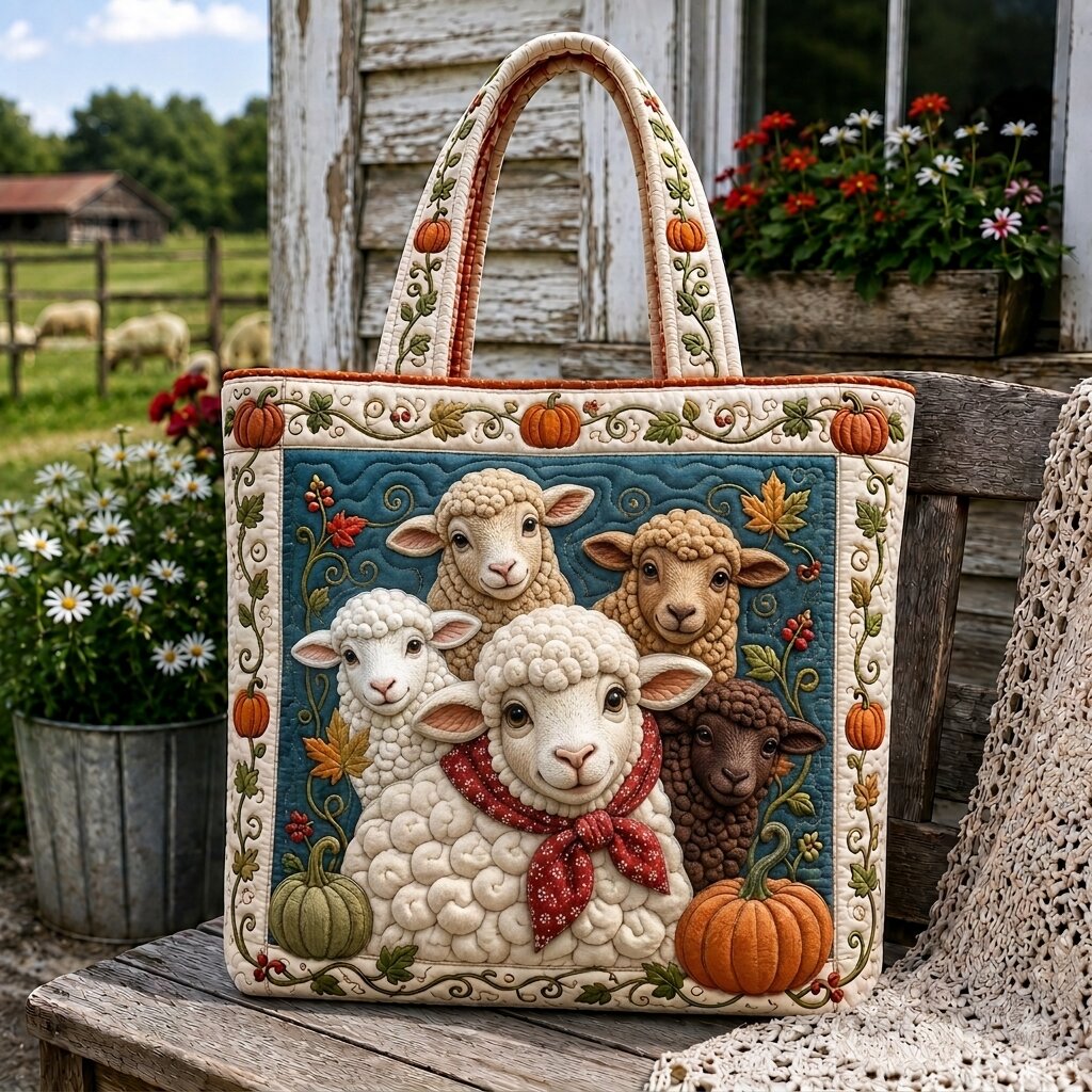 Sheep Pasture Quilted Tote Bag GFTONPT225