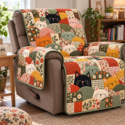 Cat Flower Quilted Sofa Cover GFTONPT2251