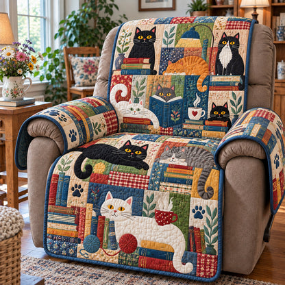 Cat Book Quilted Sofa Cover GFTONPT2252