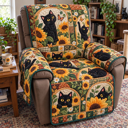Cat Sunflower Quilted Sofa Cover GFTONPT2253