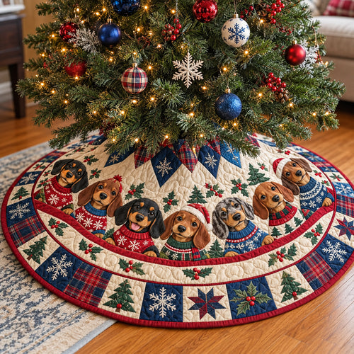 Dachshund Sunshine Quilted Tree Skirt GFTONPT2260