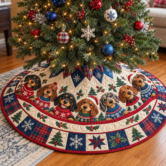 Dachshund Sunshine Quilted Tree Skirt GFTONPT2260