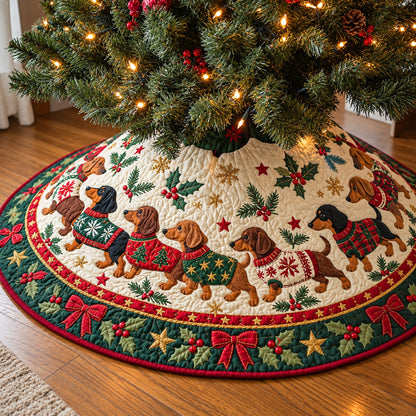 Dachshund Mischief Quilted Tree Skirt GFTONPT2261