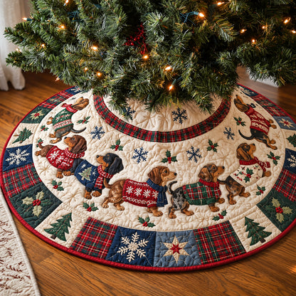 Dachshund Sweetheart Quilted Tree Skirt GFTONPT2262