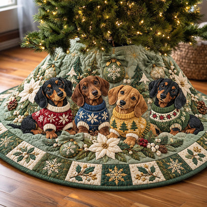 Dachshund Joy Quilted Tree Skirt GFTONPT2265
