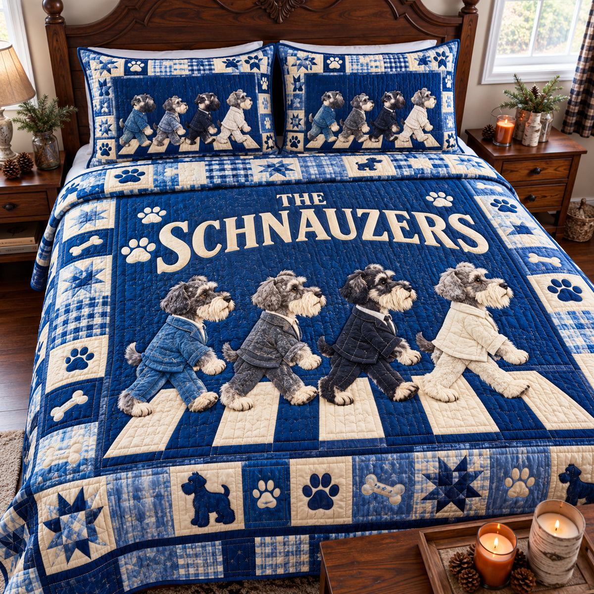 Schnauzer Comfort 3-Piece Quilted Bedding Set GFTONPT2270
