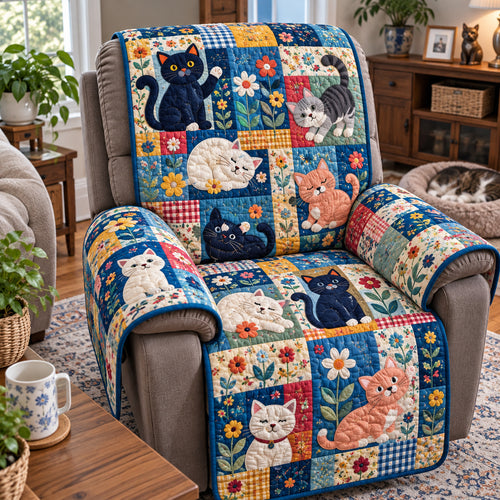 Wildflower Cat Quilted Sofa Cover GFTONPT2272