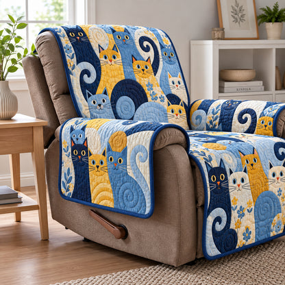 Whimsical Cat Quilted Sofa Cover GFTONPT2273