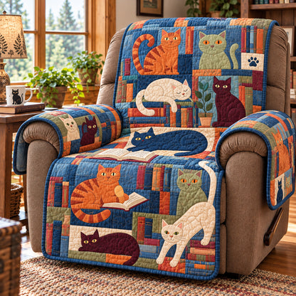 Cat Bookish Quilted Sofa Cover GFTONPT2275