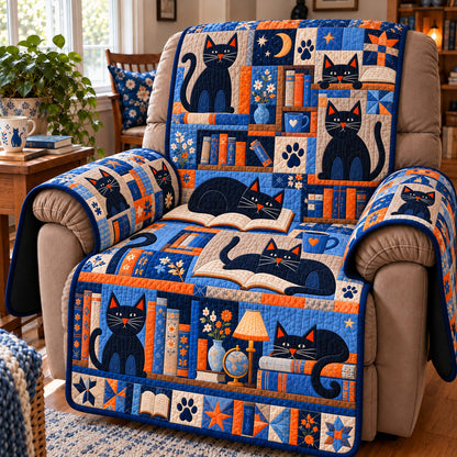 Lbrary Cat Quilted Sofa Cover GFTONPT2276