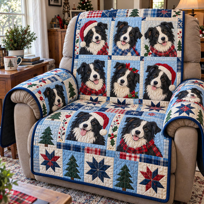 Border Collie Christmas Quilted Sofa Cover GFTONPT2281