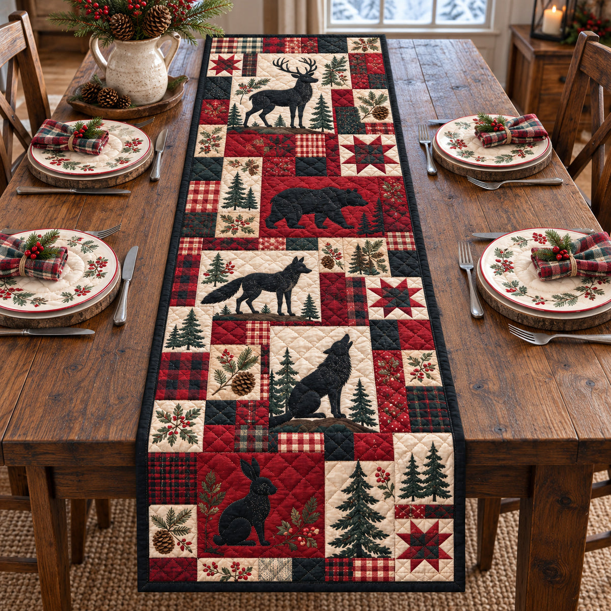 Rustic Woodland Quilted Table Runner GFTONPT2285