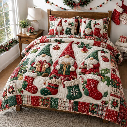 Gnomes Wonderland 3-Piece Quilted Bedding Set GFTONPT230