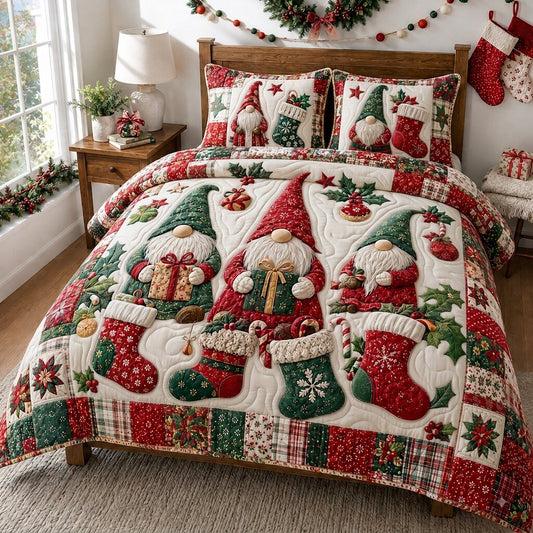 Gnomes Wonderland 3-Piece Quilted Bedding Set GFTONPT230