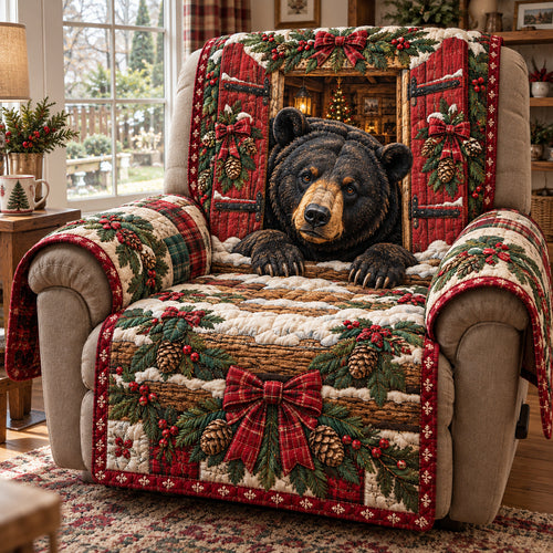 Bear Christmas Quilted Sofa Cover GFTONPT2306