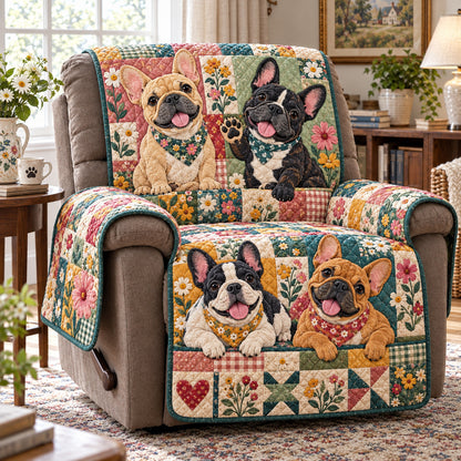 Frenchie Flower Quilted Sofa Cover GFTONPT2309