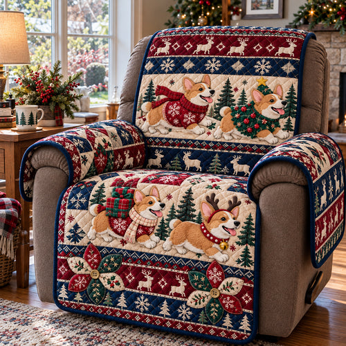 Festive Corgi Quilted Sofa Cover GFTONPT2316