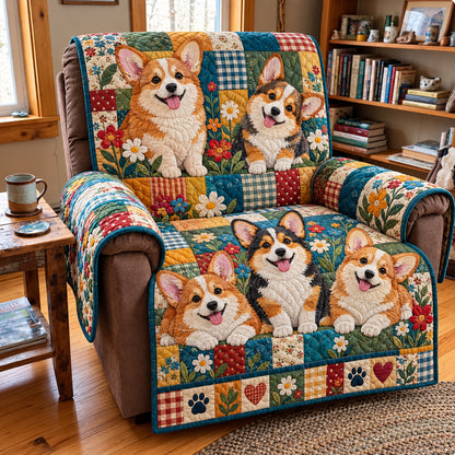 Wildflower Corgi Quilted Sofa Cover GFTONPT2319
