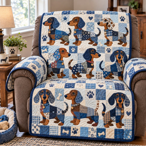 Dachshund Patchwork Quilted Sofa Cover GFTONPT2321