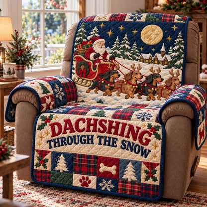 Dachshund Christmas Quilted Sofa Cover GFTONPT2325