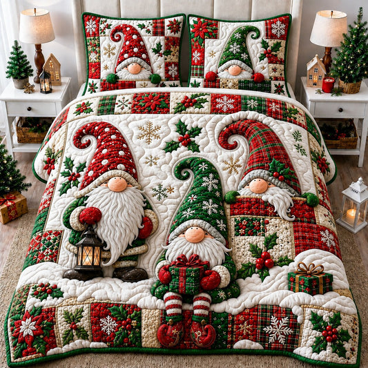 Gnomes Magic 3-Piece Quilted Bedding Set GFTONPT234