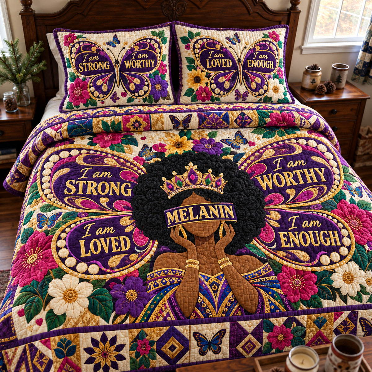 Melanin Magic 3-Piece Quilted Bedding Set GFTONPT2340