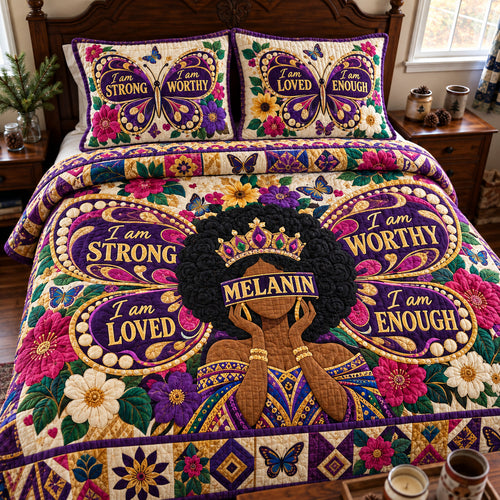 Melanin Magic 3-Piece Quilted Bedding Set GFTONPT2340