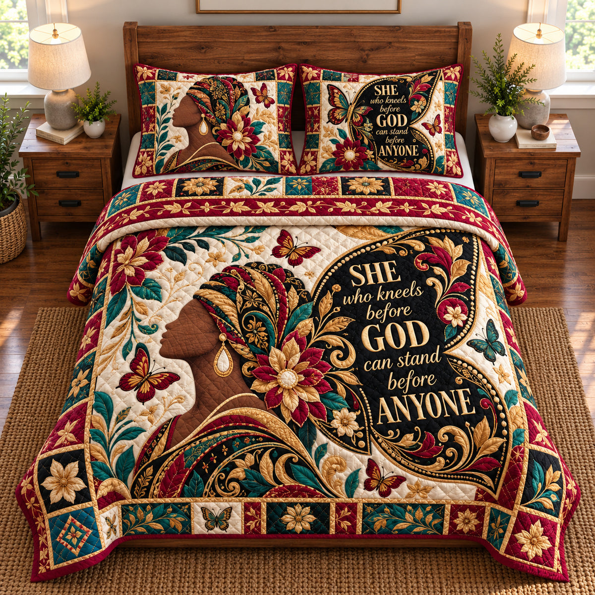 Melanin Spirit 3-Piece Quilted Bedding Set GFTONPT2341