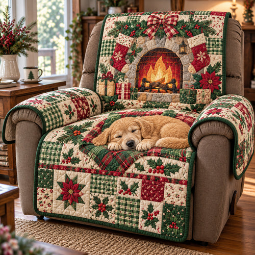 Golden Puppy Sleeping Quilted Sofa Cover GFTONPT2352