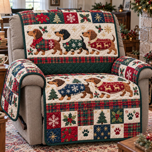 Festive Dachshund Quilted Sofa Cover GFTONPT2358