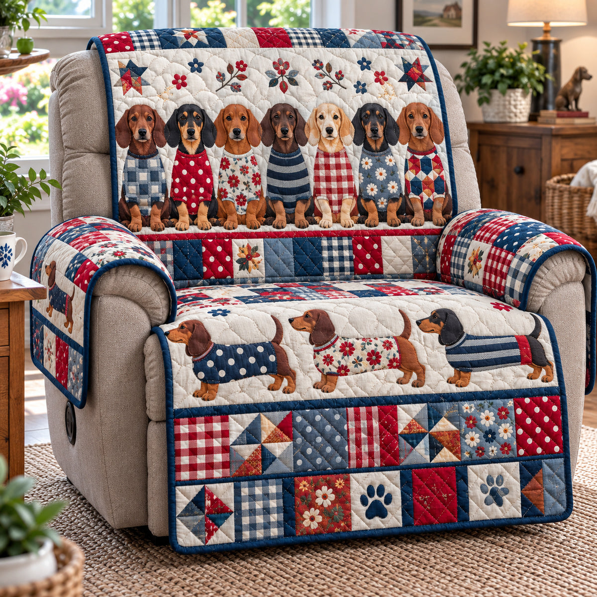 Dachshund Cozy Quilted Sofa Cover GFTONPT2361