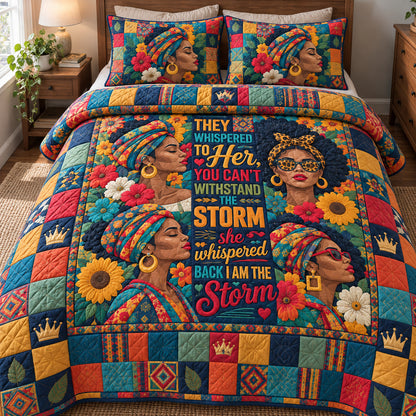 Melanin Bloom 3-Piece Quilted Bedding Set GFTONPT2371