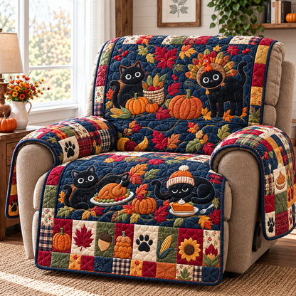 Black Cat Autumn Quilted Sofa Cover GFTONPT2375