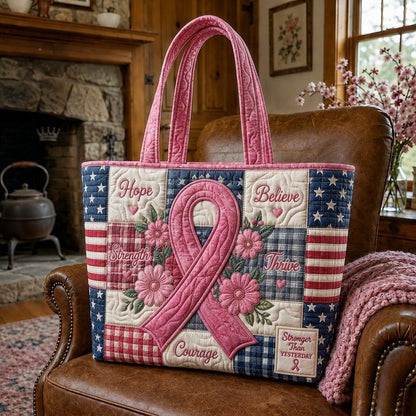 Pink Ribbon Hope Quilted Tote Bag GFTONPT259