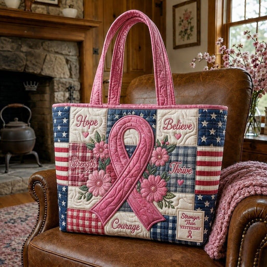 Pink Ribbon Hope Quilted Tote Bag GFTONPT259