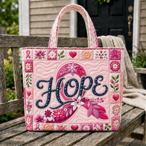 Pink Ribbon Faith Quilted Tote Bag GFTONPT262