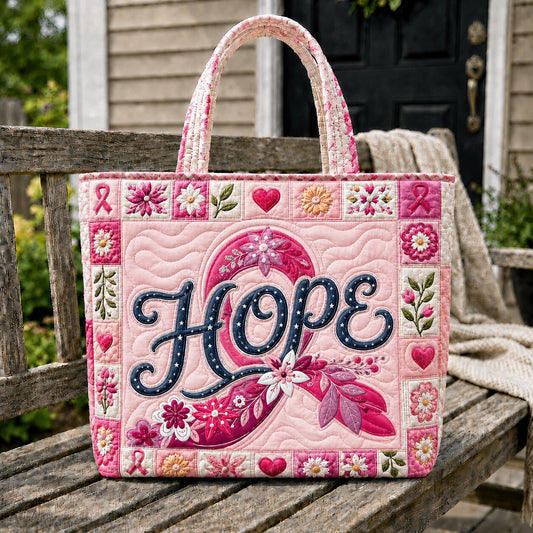 Pink Ribbon Faith Quilted Tote Bag GFTONPT262
