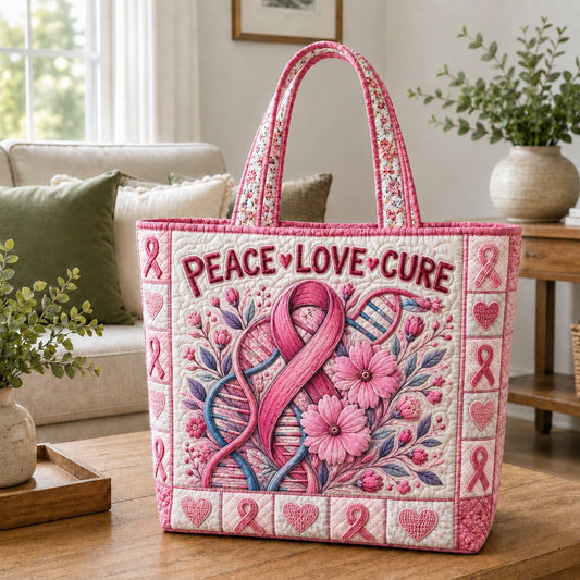 Pink Ribbon Love Quilted Tote Bag GFTONPT264