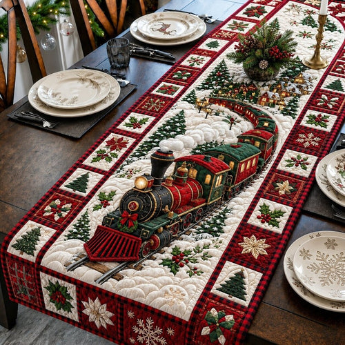 Christmas Train Magic Quilted Table Runner GFTONPT291