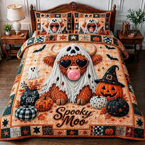 Spooky Cow 3-Piece Quilted Bedding Set GFTONPT295