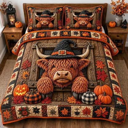 Haunted Cow 3-Piece Quilted Bedding Set GFTONPT298